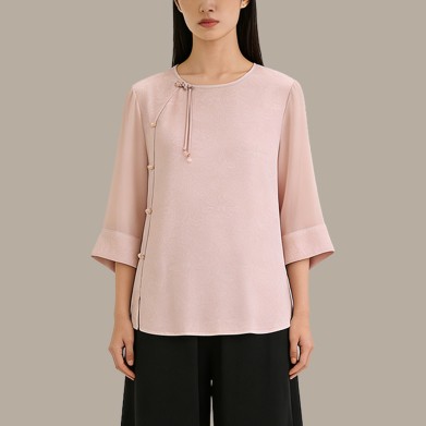 Mulberry Silk Chinese-Style Casual Top
