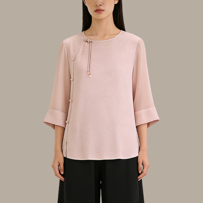 Mulberry Silk Chinese-Style Casual Top