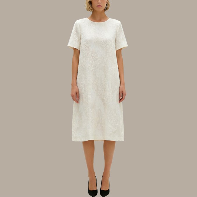 Blended round neck knee-length pencil cheongsam