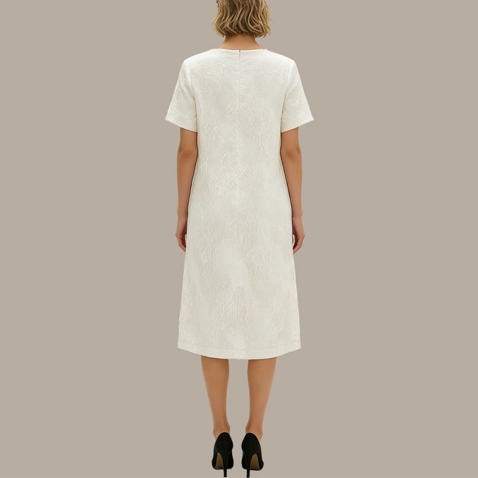 Blended round neck knee-length pencil cheongsam