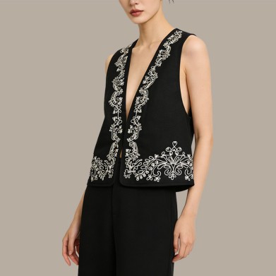Stylish and Simple Chinese-Style V-Neck Vest