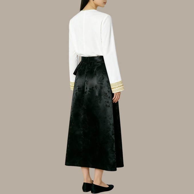 A-Line Mamian Skirt with Crown Waistline