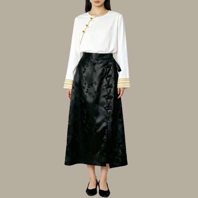 A-Line Mamian Skirt with Crown Waistline