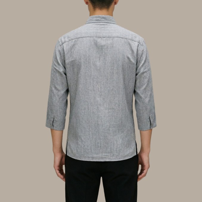 Antibacterial Linen Stand-Collar Chinese-Style Top with Pockets