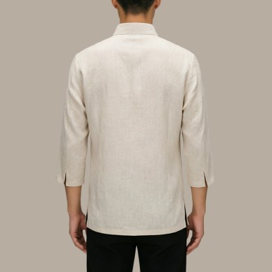 Men's Breathable Linen Stand-Collar Top