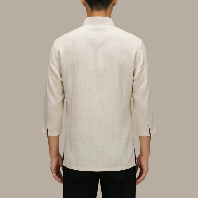 Men's Breathable Linen Stand-Collar Top