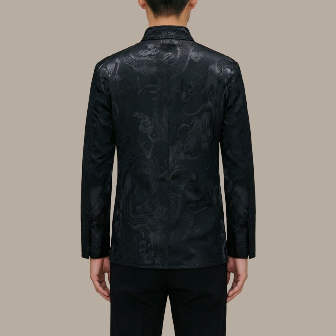 Men's Floral Long-Sleeve Top with Button Closure