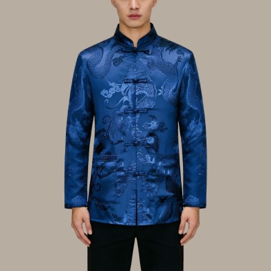 Breathable Stand-Collar Top with Handmade Knot Buttons