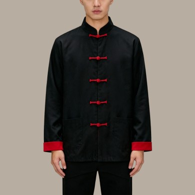 Cotton Chinese-Style Top with Stand Collar