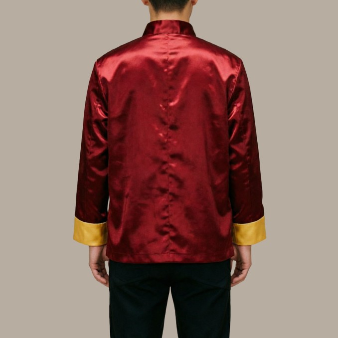 Men's Tang Suit Long-Sleeve Top with Dragon Pattern