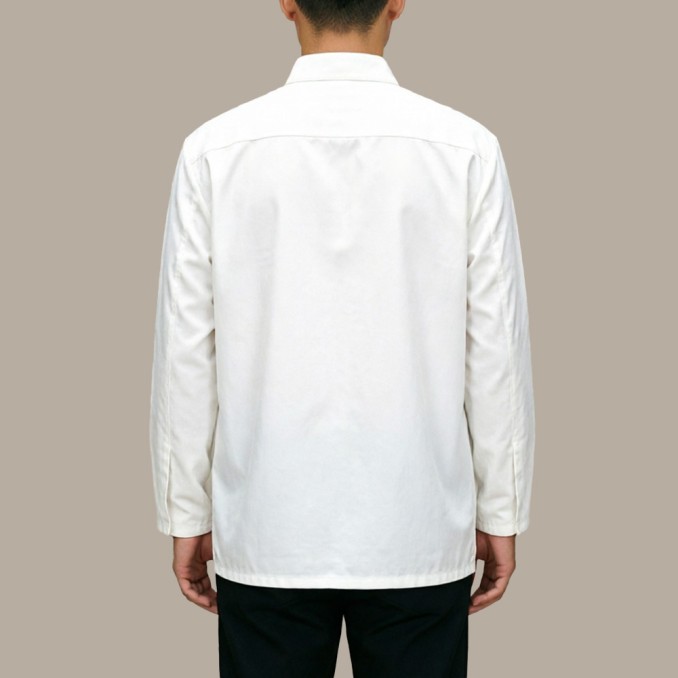 Cotton Top with Stand Collar and Inner Pocket Design