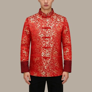 Breathable Chinese-Style Top with Stand Collar and Embroidery