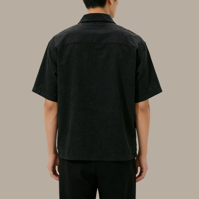 Breathable Solid-Color Chinese-Style Top with Turn-Down Collar and Buttons