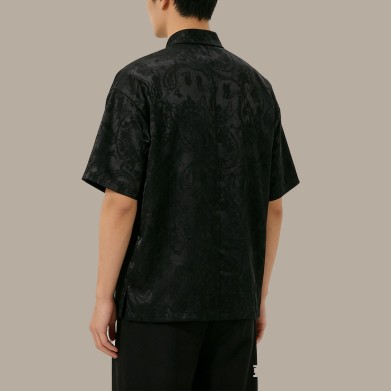 High-Quality Printed Chinese-Style Top with Stand Collar