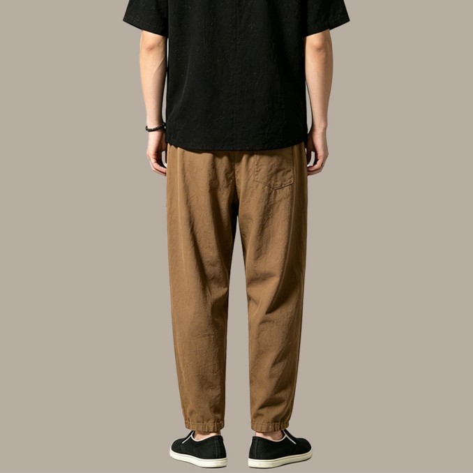 Men's Straight-Leg Breathable Trousers with Zippers