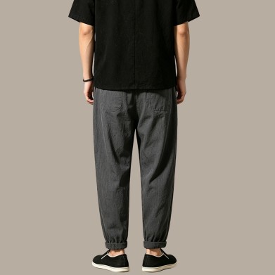 Men's Breathable Woven Linen Trousers