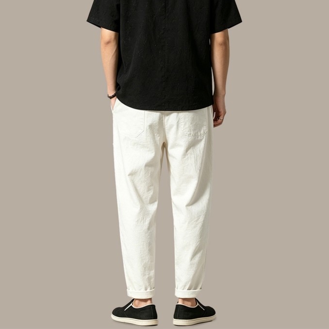 Men's Pure Cotton Breathable Straight-Leg Trousers
