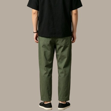 Men's High-Waisted Wrinkle-Resistant Linen Twill Trousers