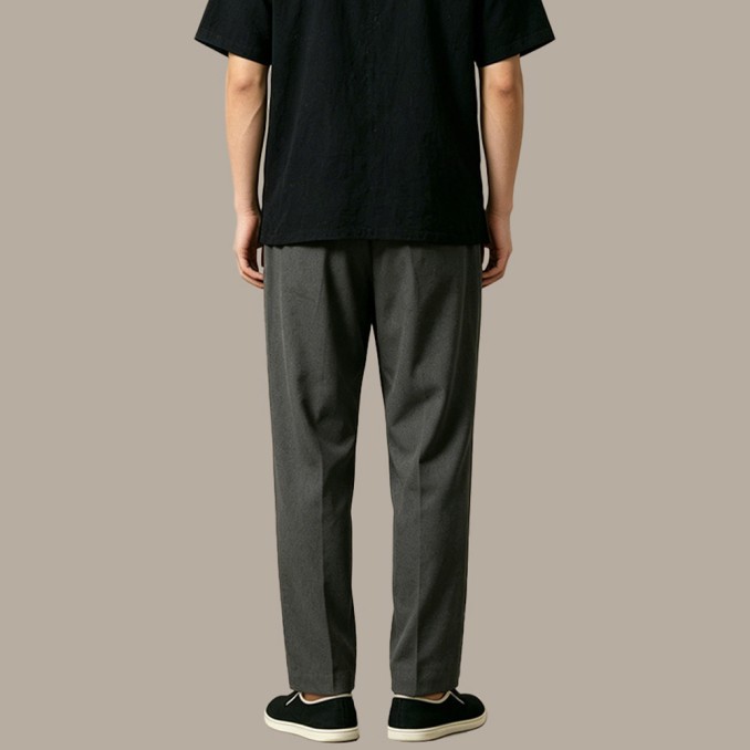 Men's Loose-Fit Wide-Leg Pleated Trousers with Zippers